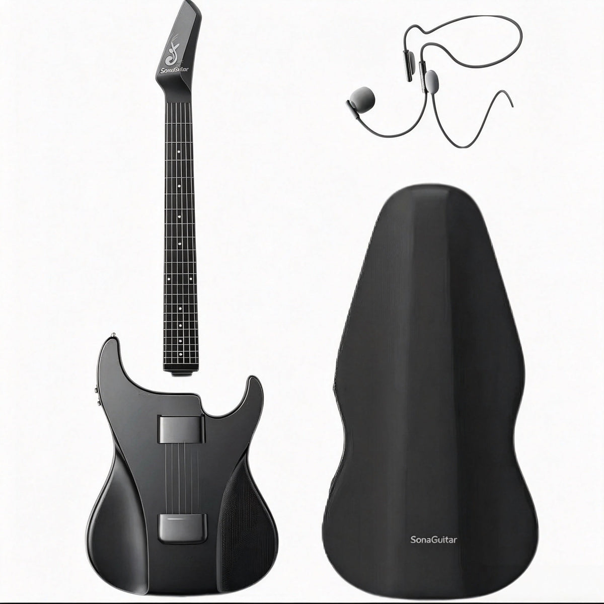 ⏰Limited-Time Sale⚡✨🎸Silent No-Sore-Finger Smart Travel Guitar Black & White for Beginners & Band✨