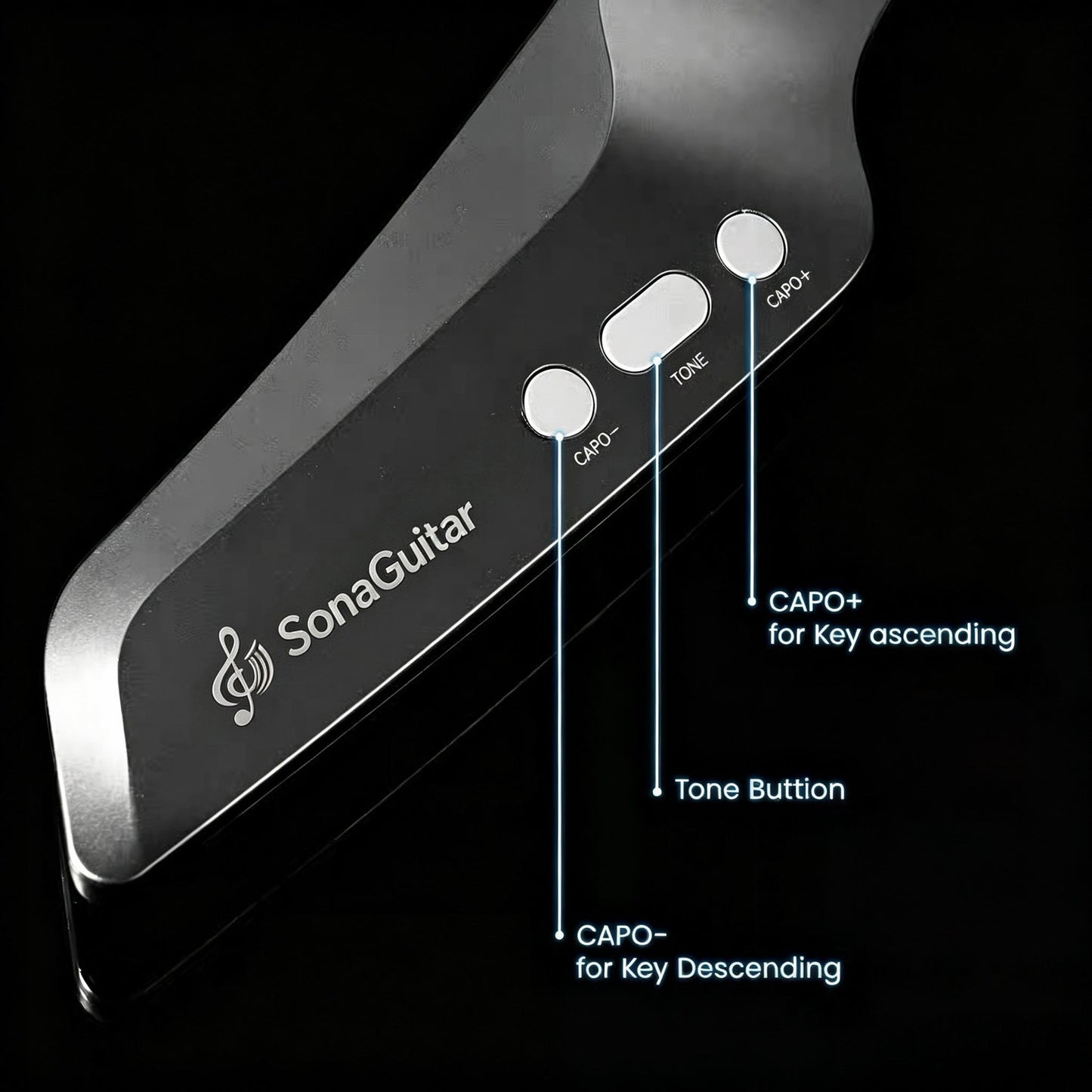 ⏰Limited-Time Sale⚡✨🎸Silent No-Sore-Finger Smart Travel Guitar Black & White for Beginners & Band✨