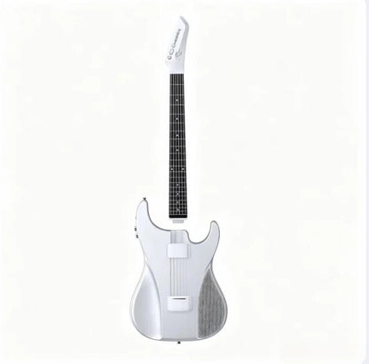 ⏰Limited-Time Sale⚡✨🎸Silent No-Sore-Finger Smart Travel Guitar Black & White for Beginners & Band✨